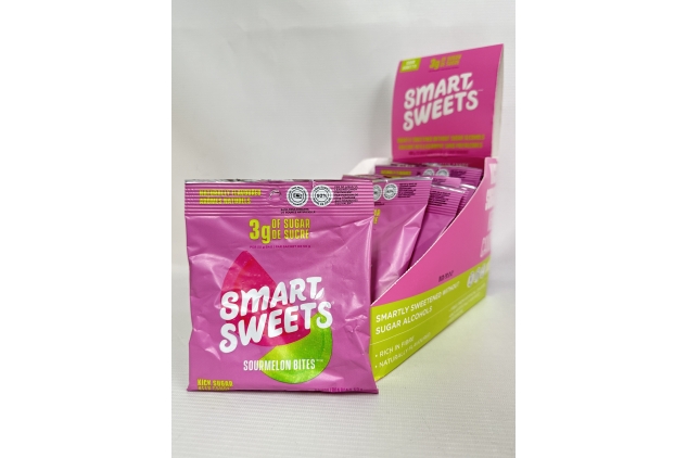 Smart Sweets Low Sugar Sourmelon Bites Candy Fruity, Free of Sugar Alcohols & No Artificial Sweeteners Sweetened with Stevia, Natural Fruit Flavours 50g (Box of 12) BEST BEFORE DATE 25/08/2024