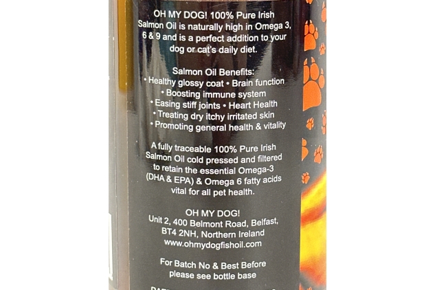 Oh My Dog! Pure Irish Salmon Oil | Natural Supplement For Dogs | 550ml