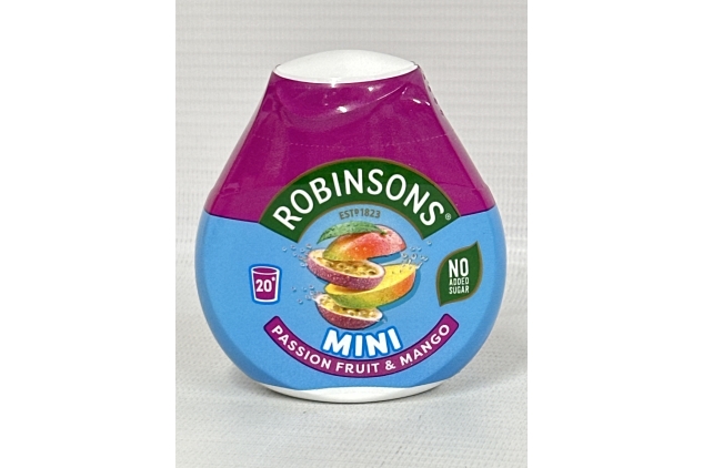 Robinsons Mini Passion Fruit & Mango On-The-Go Squash 66ml | No Added Sugar (Pack Of 6) BBE 30/09/2024