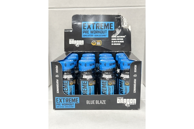 Little Dragon Extreme Pre Workout Shot Blue Raspberry 12 X 60ml | BEST BEFORE DATE 31/05/2024