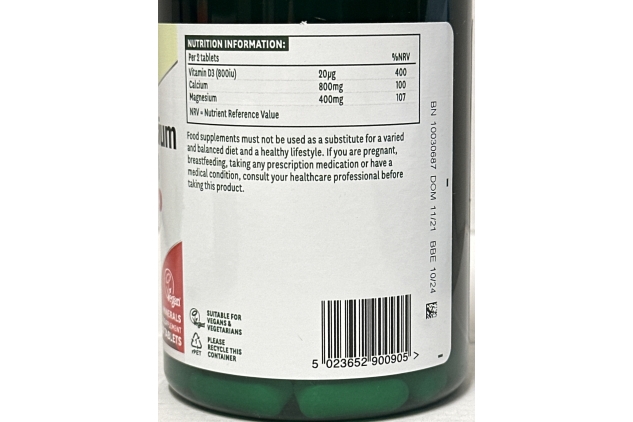 Natures Aid Calcium Magnesium and D3, Helps Maintain Normal Bones, Teeth and Muscle Function, Vegan, 90 Tablets (Pack Of 2) BBE 31/10/2024