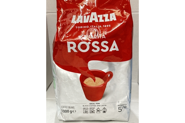 Lavazza, Qualita Rossa, Coffee Beans, with Aromatic Notes of Chocolate and Dried Fruit, Arabica and Robusta, Intensity 5/10, Medium Roasting, 1 Kg