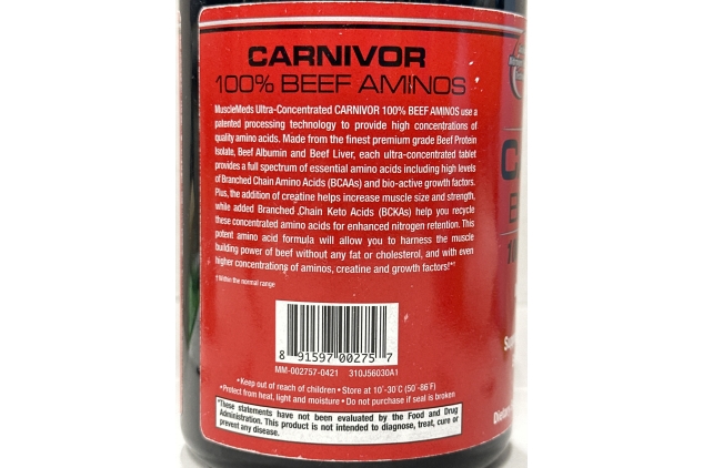 Carnivor Beef Aminos - 300 Tablets - Pure Beef Protein | Dietary Supplement