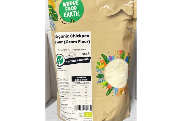 Organic Chickpea Flour (Gram Flour) – 1 kg | Vegan | GMO Free | High Fibre | Certified Organic | Best Before Date 27/09/2024