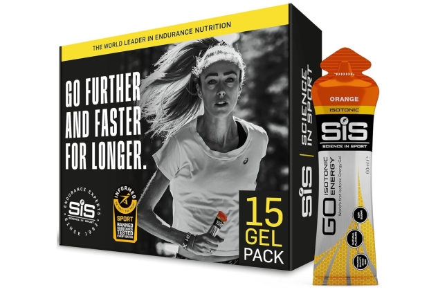 Science In Sport GO Isotonic Energy Gels, Running Gels with 22g Carbohydrates, Low Sugar, Orange Flavour, 60ml Per Serving (15 Pack) BEST BEFORE DATE 31/08/2024