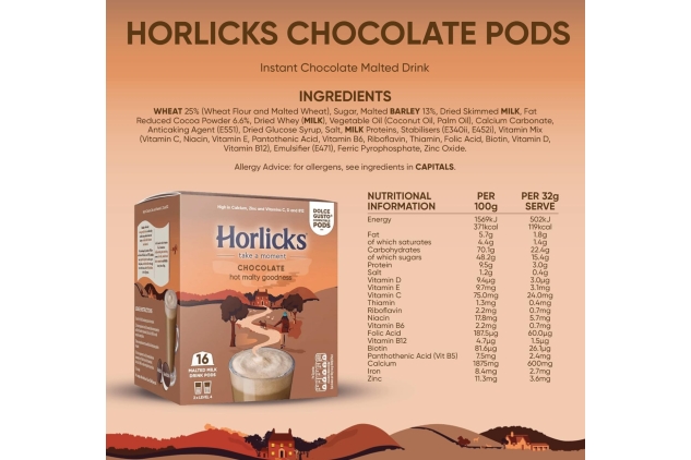 Horlicks Dolce Gusto Compatible Pods (Chocolate, 48 Pods)