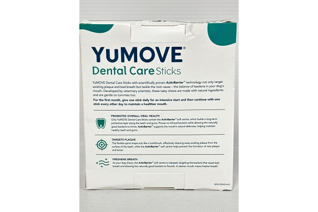 YuMOVE Dental Care | Dental Sticks for Small Dogs | 14 Pack | Tasty Chews with Natural Ingredients which Target Plaque & Freshen Breath | BEST BEFORE DATE 17/07/2024