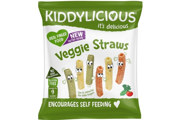 Kiddylicious Veggie Straws - Delicious Snacks for Kids - Suitable for 9+ Months - 9 Packs | BBE 28/02/2025