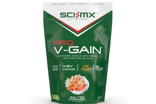 SCI-MX Pro V Gain 100% Plant Based Vegan Protein Formula With No Added Sugar - Salted Caramel Flavour - 900g - 20 SERVINGS | BBE 31/10/2024