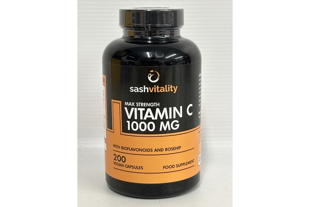 Vitamin C 1000mg - 200 Vegan Tablets - Added Bioflavonoids & Rosehip