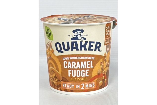 Quaker Heavenly Oats Caramel Fudge Porridge Pot 58g | Pack Of 8 | Best Before Date 24/08/2024