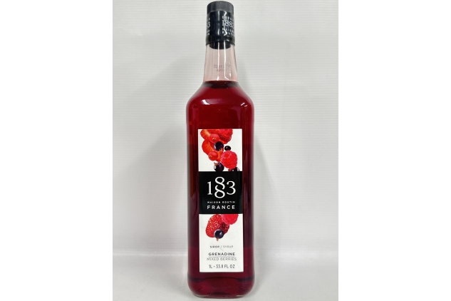 1883 Maison Routin Premium Mixed Berries Grenadine Syrup for Iced Tea, Cocktails & Mocktails Glass 1L