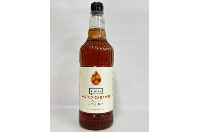 Simply Salted Caramel Syrup, Vegan & Nut Free Flavoured Syrup for Coffee, Cocktails & Baking (1 Litre)