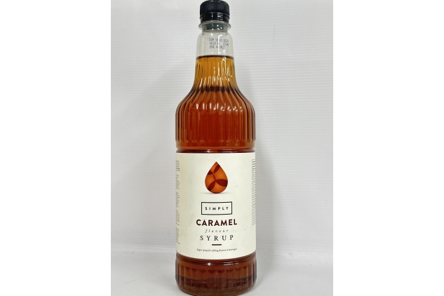 Simply Caramel Syrup, Vegan & Nut Free Flavoured Syrup for Coffee, Cocktails & Baking (1 Litre)