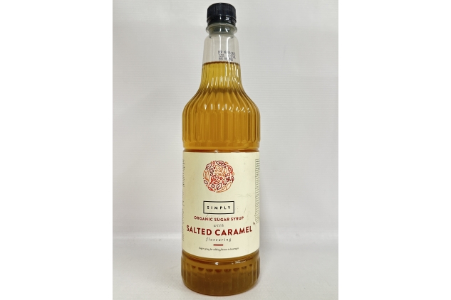 Simply Organic Salted Caramel Syrup, Vegan & Nut Free Natural Flavoured Syrup for Coffee, Cocktails & Baking (1 Litre)