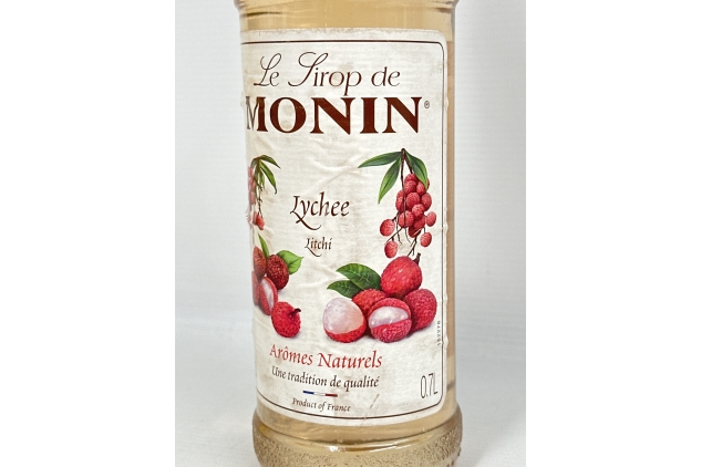 MONIN Premium Lychee Syrup 700ml for Cocktails and Mocktails. Vegan-Friendly, Allergen-Free, 100% Natural Flavours and Colourings. Perfect for Lychee Martinis | DAMAGED LABELLING