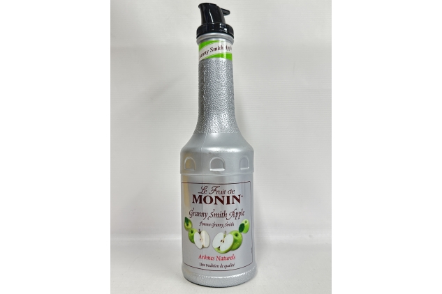 MONIN Granny Smith Apple Fruit Mix Puree 1L for Cocktails, Smoothies and Frappes. Vegan-Friendly, Allergen-Free, 100% Natural Flavours. 2-in-1 Apple Puree and Sugar Syrup Hybrid