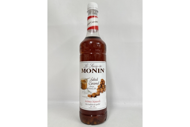 MONIN Premium Salted Caramel Syrup 1L for Coffee and Cocktails. Vegan-Friendly, Allergen-Free, 100% Natural Flavours and Colourings. Salted Caramel Coffee Syrup