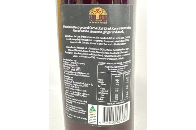 Alchemy Cordial Beyond Beetroot Elixir Syrup, Beetroot Latte Superfood, Delicious Healthy Drink, Beetroot Juice Concentrate, Vegan & Gluten Free Coffee Alternative (1 x 750ml) BEST BEFORE DATE 20/06/2024