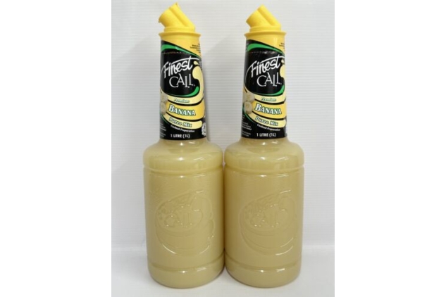 Finest Call Banana Puree, Premium Fruit Puree for Cocktails 2 X 1 Litre Bottles | MISSING CAP LIDS