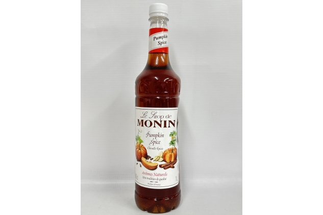 MONIN Premium Pumpkin Spice Syrup 1L for Coffees, Frappes and Cocktails Halloween Themed Drinks | BBE 30/09/2024