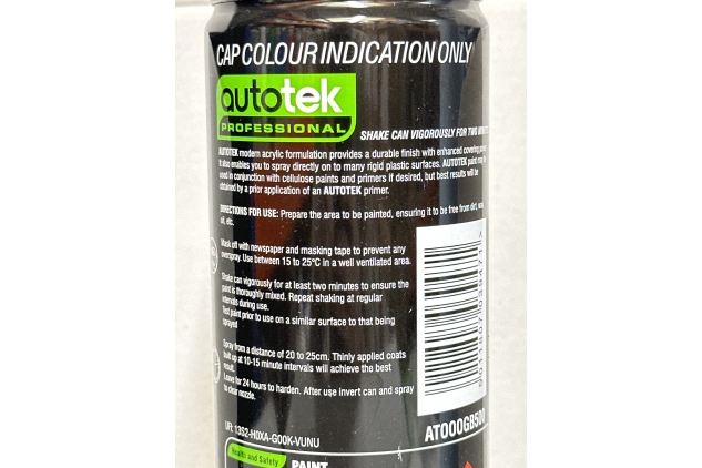 Autotek Professional High Covering Power Spray Paint, Gloss Black, 500 ml | MISSING LID