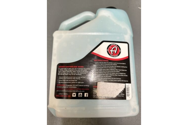 Adam's Waterless Wash Car Cleaning 3.78L For Use Inbetween Full Washes Detailing