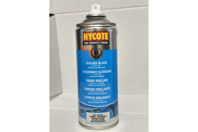 Hycote Fast Drying Aerosol Car Spray Paint, Gloss Black, 400 ml | MISSING LID