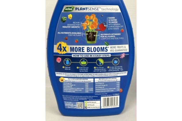 Westland Boost All Purpose Liquid Plant Food 2 X 1L Garden Potted Plants Bloom