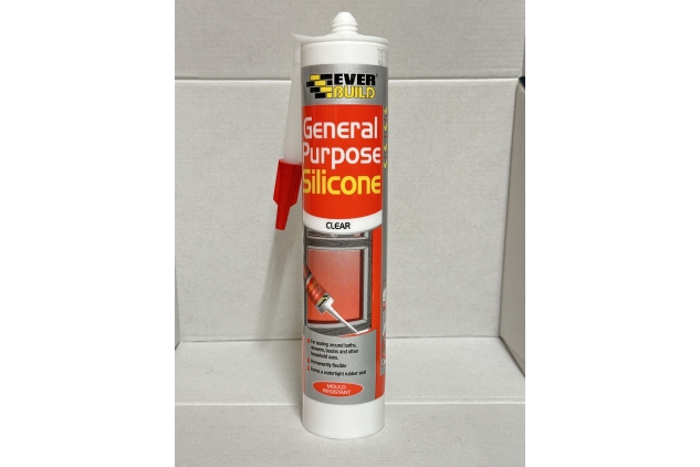 Everbuild General Purpose Silicone Sealant – Waterproof – Suitable for Interior and Exterior Use – Clear – 280ml